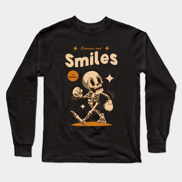 Funny Skeleton Halloween Long Sleeve T-Shirt by milatees